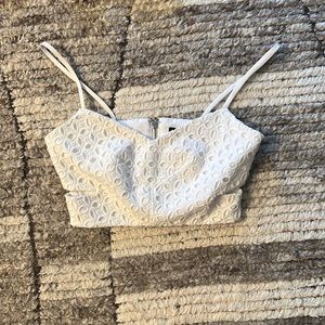 White patterned crop top